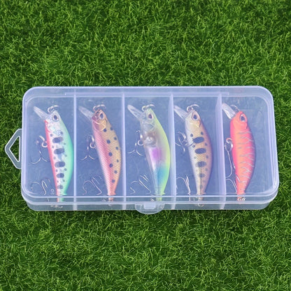 5Pcs Sinking Minnow Fishing Lures Mini Hard Bait for Trout Bass Carp