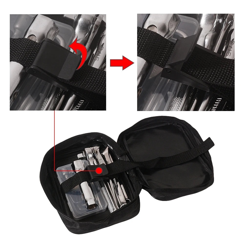 Universal Off-road Motorcycle Tool Bag Pouch Black For Honda XR CR XL For Yamaha Rear Fender Mudguard Toolkit Pack Storage Bags-EXPROTAS