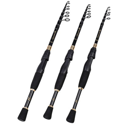 Telescopic Fishing Rod 1.8-2.4m Carbon Fiber Portable Spinning Pole