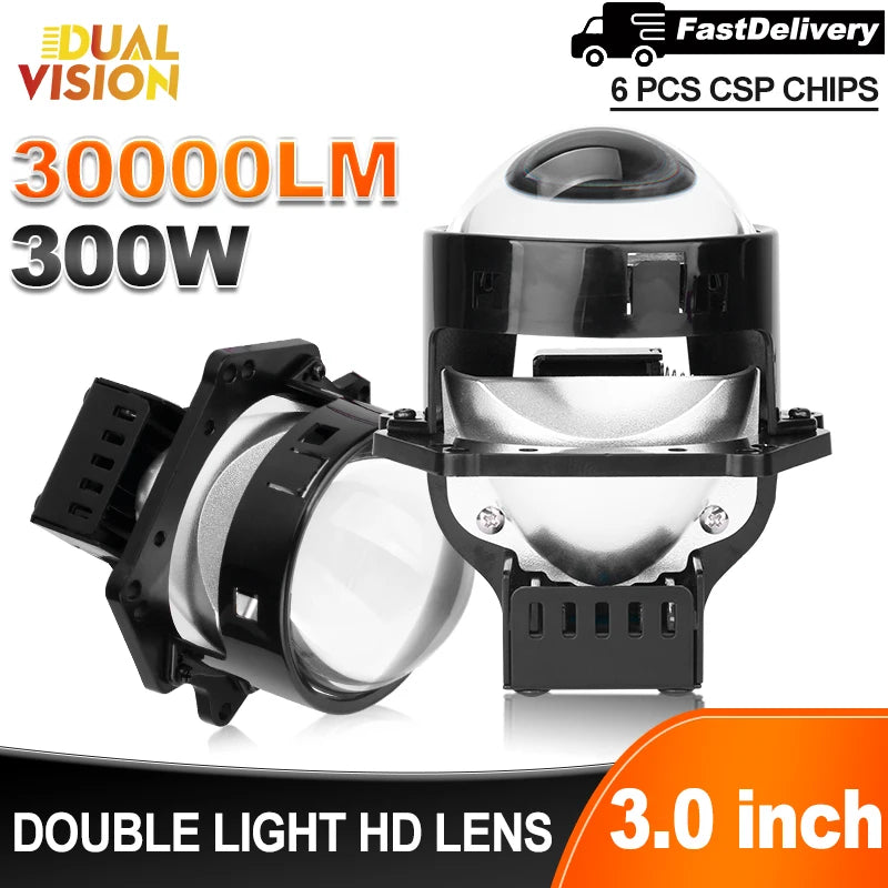 300W LED Projector Lenses for Car Motorcycle H4 H7 9005 9006 Retrofit