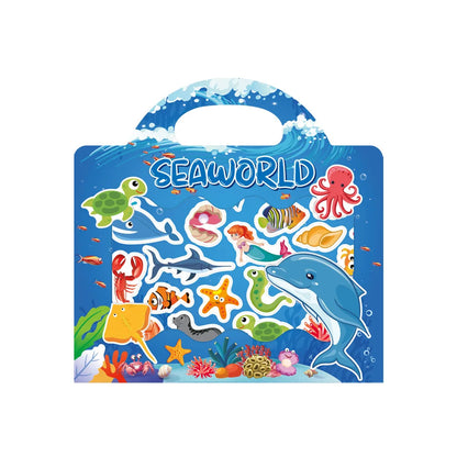 Children’s Reusable Scene Stickers DIY Puzzle Book Cartoon Animal Learning Toy Gift