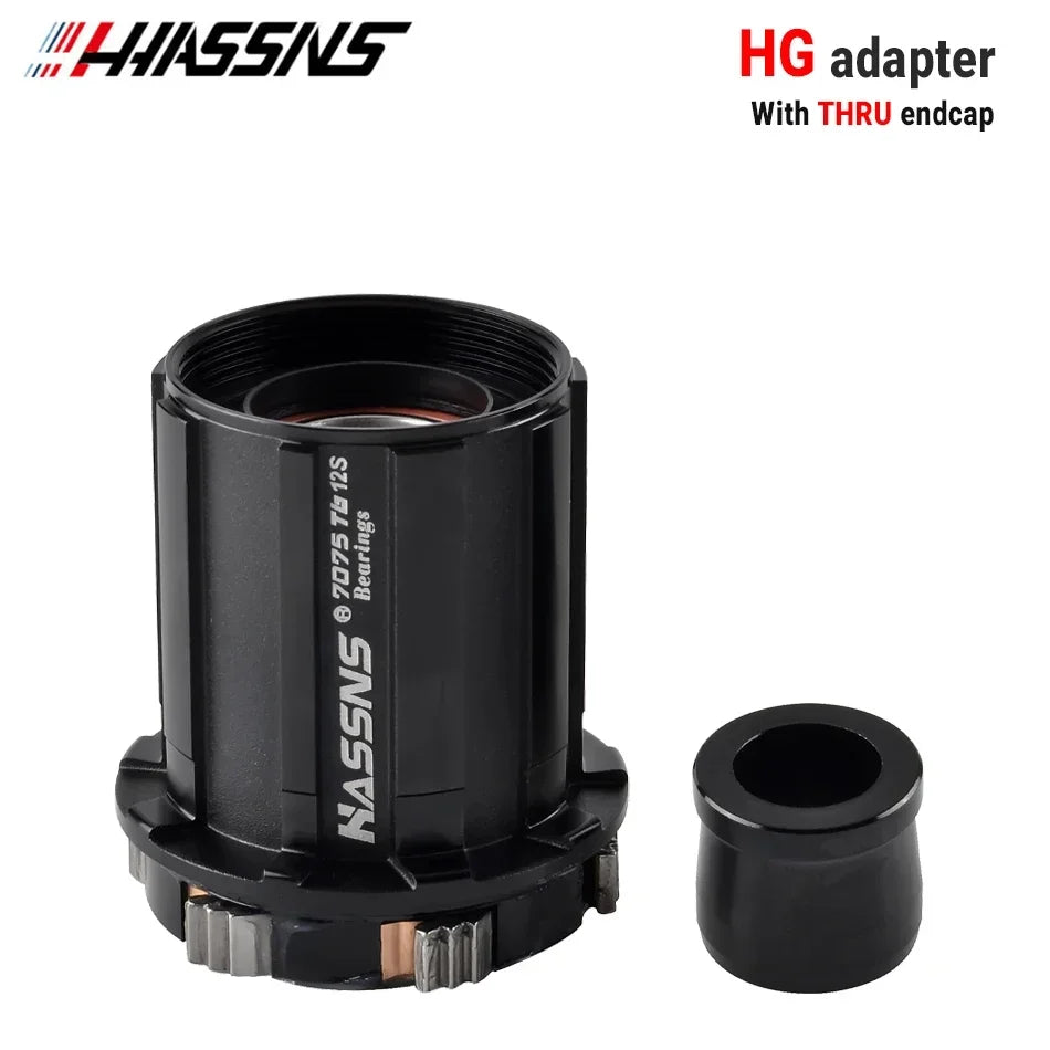 HASSNS PRO7 HG/XD/MS Hub Adapter, QR/THRU Endcap for 135x10/142x12 Bicycle Hub Body