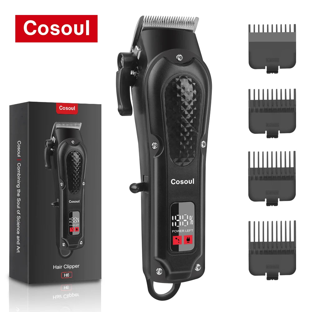 Big Capacity Battery Electric Hair Trimmer Cordless Beard Clippers Men LED