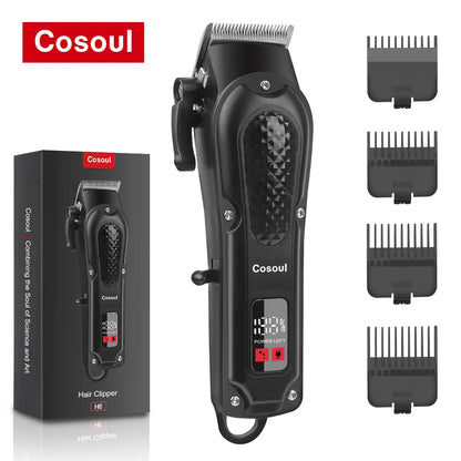 Big Capacity Battery Electric Hair Trimmer Cordless Beard Clippers Men LED