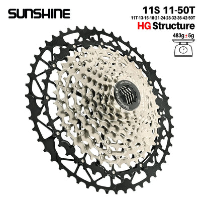 SUNSHINE Ultralight MTB Bike Cassette HG 9–13 Speed Carbon Steel Sprocket - EXPROTAS