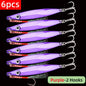 6pcs Long Casting Metal Jig, Sea Fishing Lure, Electroplated Hard Bait, Fishing Accessories Jigging Lure For Saltwater 10g-80g