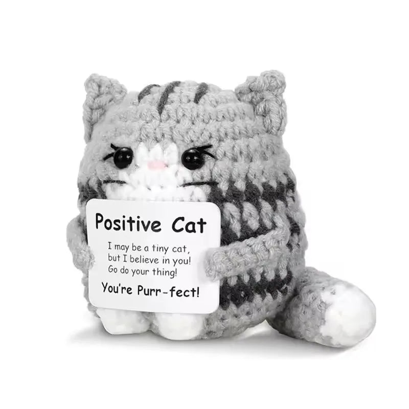 Funny Crochet Emotional Support Coffee Doll Handmade Desk Ornament Gift