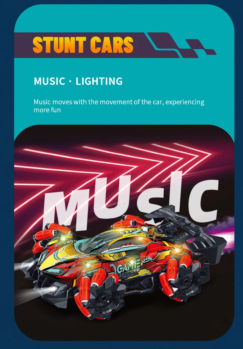 ZWN F1 RC Drift Car With Music Led Lights 2.4G Glove Gesture Radio Remote Control Stunt Cars 4WD Electric Children Toy vs Wltoys-EXPROTAS