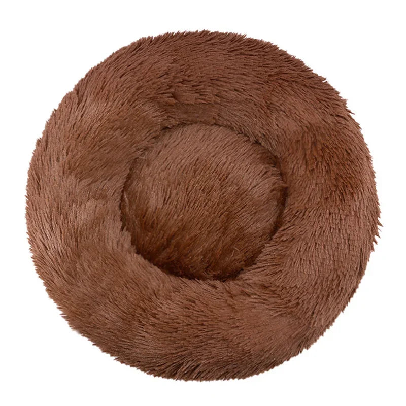 40-90cm Cat Bed Plush Round Soft Warm Cushion for Dog Pet Winter Sleeping