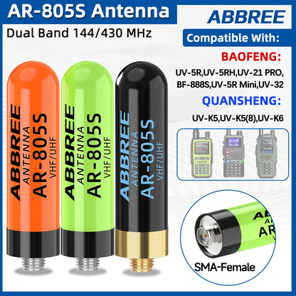 VHF UHF Antenna SMA-Female Dual Band for Baofeng Walkie Talkie Radio