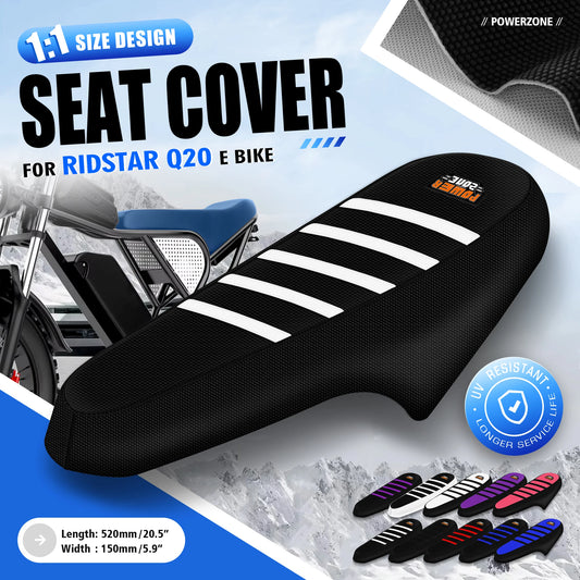 Ridstar Q20 Electric Bike Seat Cover Ribbed Waterproof Anti-Slip by Powerzone