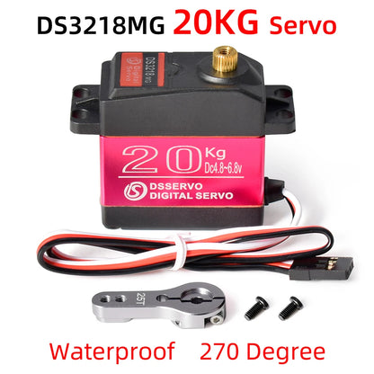 DS3218 Waterproof 20kg Metal Gear Digital Servo 0.14s for 1/8-1/12 RC Cars Crawlers
