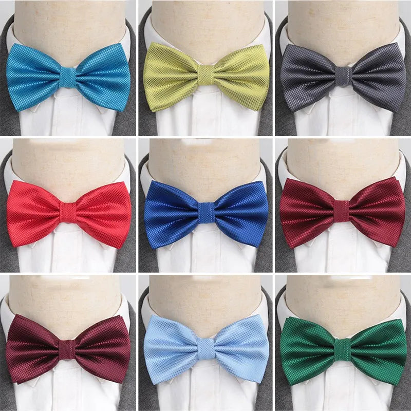 Bow Tie Solid Color Adjustable Wedding Party Ties for Men Women