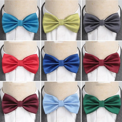 Bow Tie Solid Color Adjustable Wedding Party Ties for Men Women