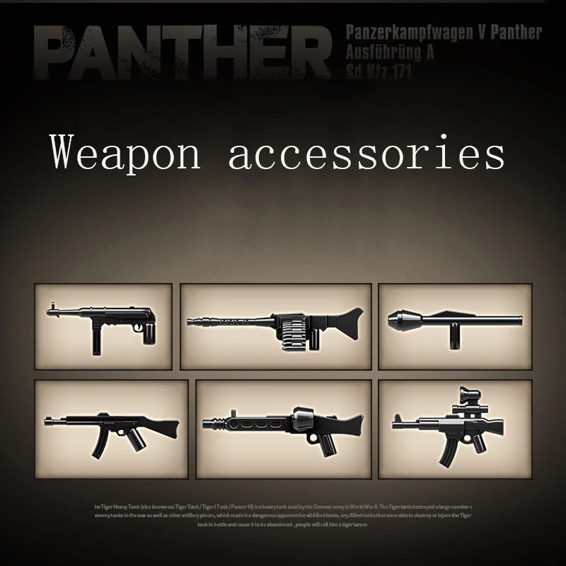 WW2 German Leopard Medium Tank Building Blocks Military Brick Model Educational Toy Gift