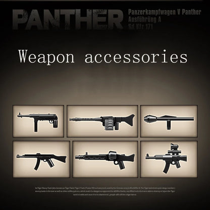 WW2 German Leopard Medium Tank Building Blocks Military Brick Model Educational Toy Gift