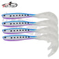 4PCS Fishing Lure Jigging Soft Baits 12.5cm 5.5g Hooks for Bass Pike