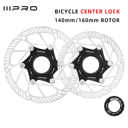 IIIPRO Ultralight Disc Brake Rotor 140/160mm 6-Bolt Center Lock 1.8mm Hollow
