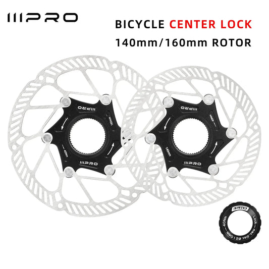 IIIPRO Ultralight Disc Brake Rotor 140/160mm 6-Bolt Center Lock 1.8mm Hollow