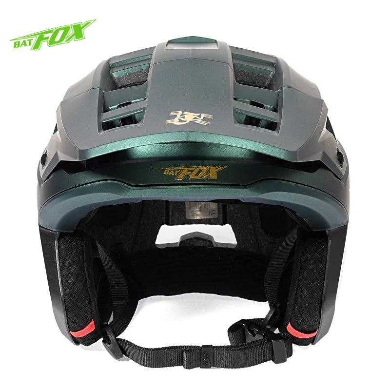 BATFOX New 3/4 Bicycle Helmet Mtb Half Helmet Mountain Bike Race Integrated Ear Protection Off-Road Cycling Helmet BMX Armor-EXPROTAS
