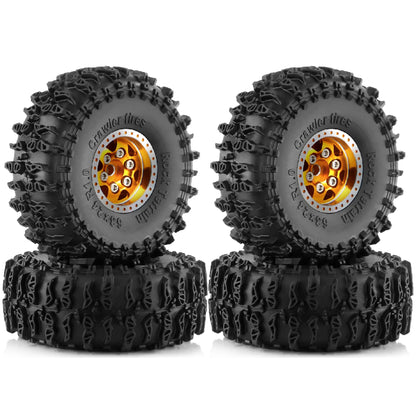 4pcs Beadlock Wheel Tire Set for 1/18 1/24 RC Crawler TRX4M SCX24