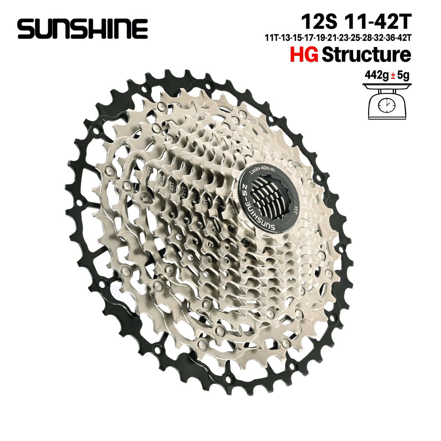SUNSHINE Ultralight Carbon Steel Bicycle Cassette 9/10/11/12/13 Speed HG Sprocket MTB