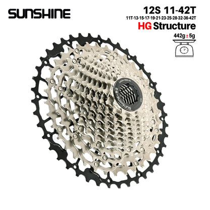 SUNSHINE Ultralight Carbon Steel Bicycle Cassette 9/10/11/12/13 Speed HG Sprocket MTB