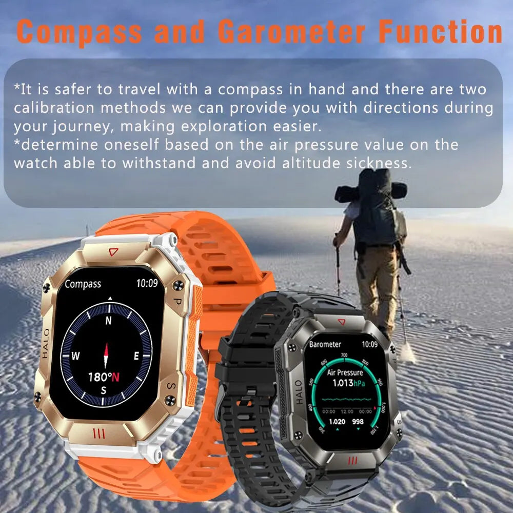 SENBONO 2023 Men Smartwatch Compass Barometer Altimeter GPS Trajectory Outdoor Sport Bluetooth Call 650mAh 2.0'' Smart Watch Men-EXPROTAS