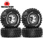 4pcs 1.9 Rubber Tires & Beadlock Wheels for 1/10 RC Crawler TRX4 SCX10 Gen8