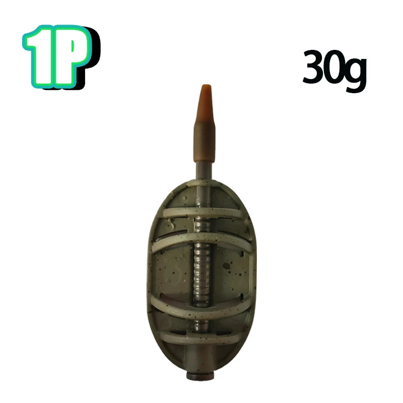 Carp Inline Method Feeder Zinc Alloy Groundbait Weight Short Body Rig Setup