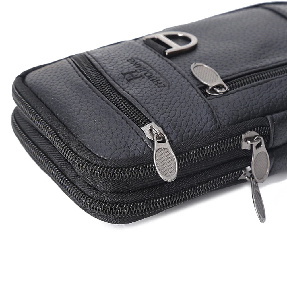 Men's Mobile Phone Bag Waist Pouch Leather Outdoor Belt Case