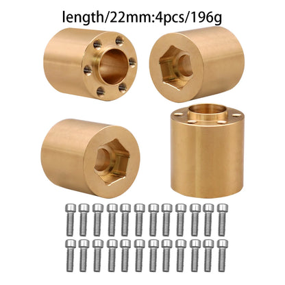 12mm Brass Wheel Weights | Hex Hub Adapter for 1/10 RC SCX10 TRX4 1.9" Rims