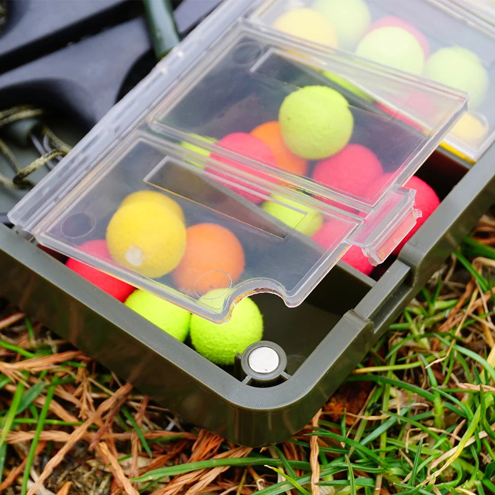 Hirisi Carp Fishing Organizer Box, Portable Tackle Storage w/ 27 Magnetic Grids