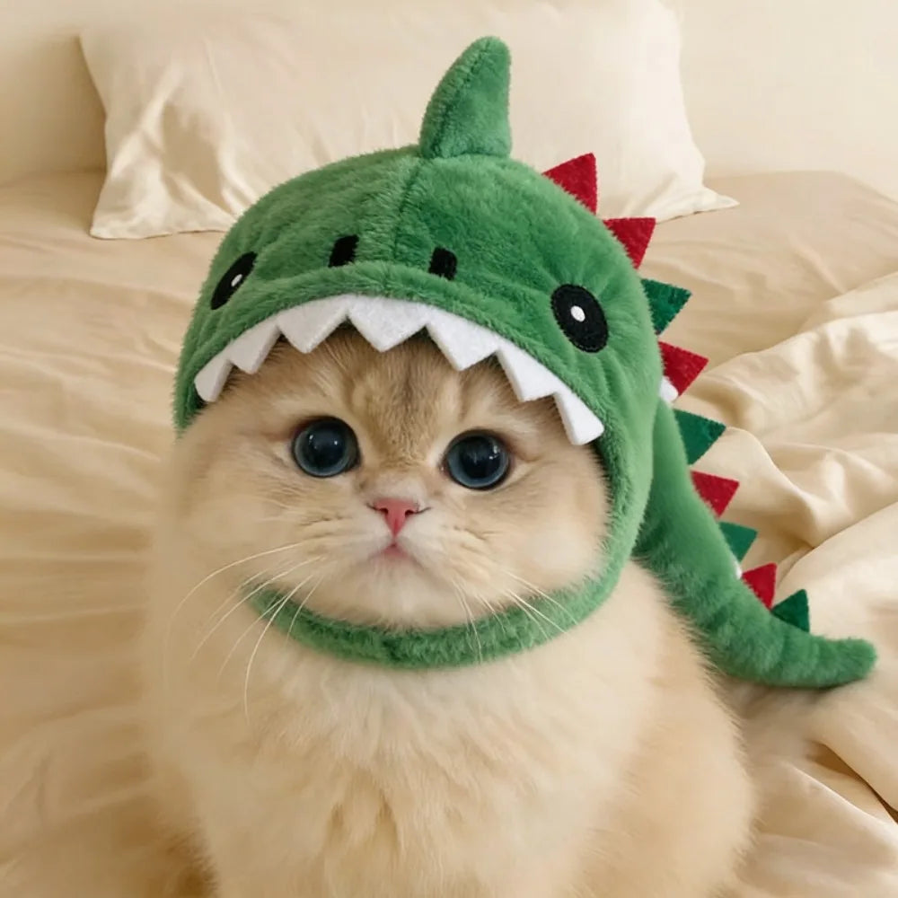Dress Up Adjustable Cat Shark Headdress Plush Warm Cute Photo Props
