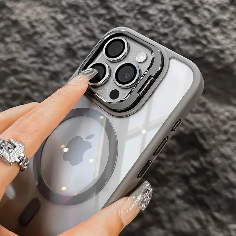 Clear Shockproof Ring Stand Case for iPhone 11-16 Pro Max Lens Protection