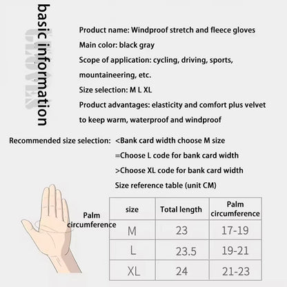 Winter Fishing Gloves Anti-Slip Touchscreen Warm Outdoor Men Women
