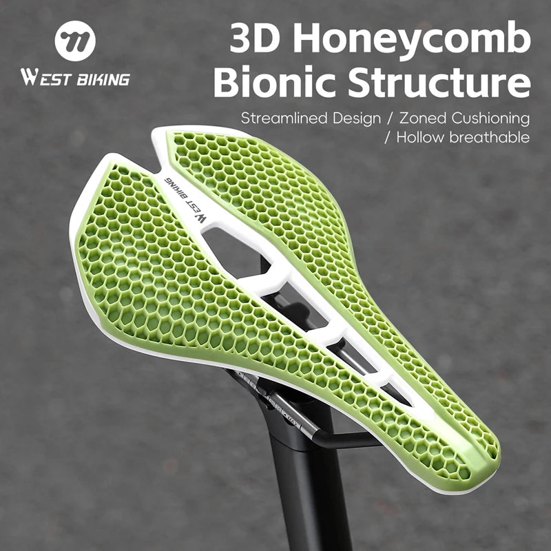 WEST BIKING 3D Printed Bike Saddle Honeycomb Ultralight Breathable Road MTB - EXPROTAS