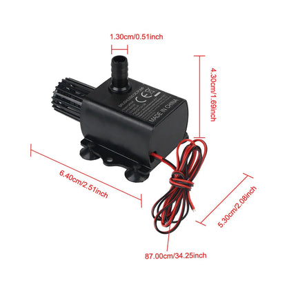 Brushless Water Pump 12V 5W Mini Submersible Aquarium Pond Fountain 280L/H