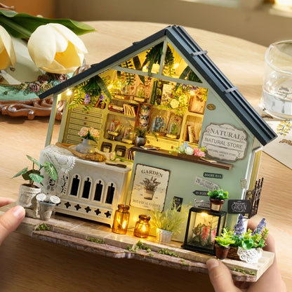 Wooden DIY Mini Dollhouse 3D Puzzle Room Kit with Furniture Birthday Gift - EXPROTAS
