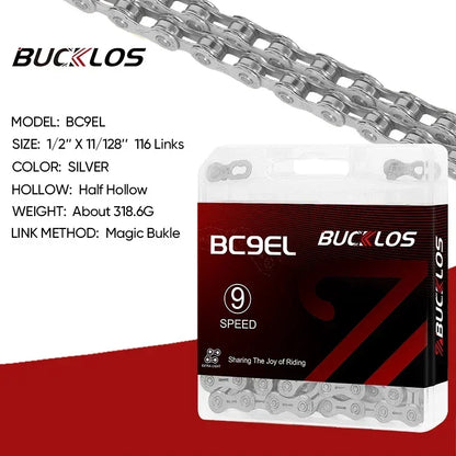 BUCKLOS 8-12 Speed Bike Chain MTB Road Bicycle Chain 116L Shimano SRAM