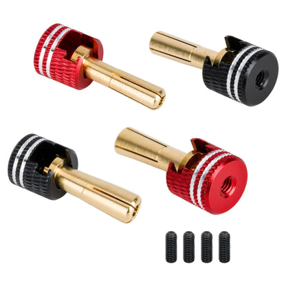 4mm 5mm Low Profile Bullet Plugs Solderless Metal Heatsink Connectors RC Car