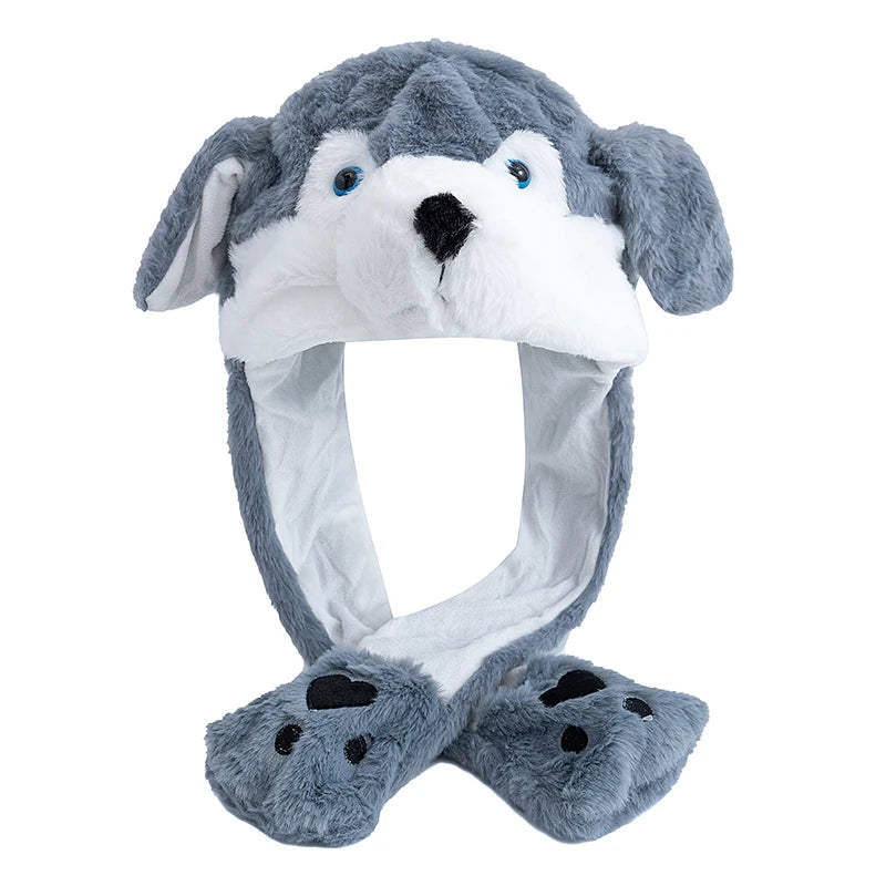 Funny Ear Hat Plush Rabbit Animal Cap for Party Teens Headwear