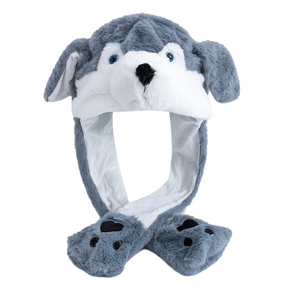 Funny Ear Hat Plush Rabbit Animal Cap for Party Teens Headwear