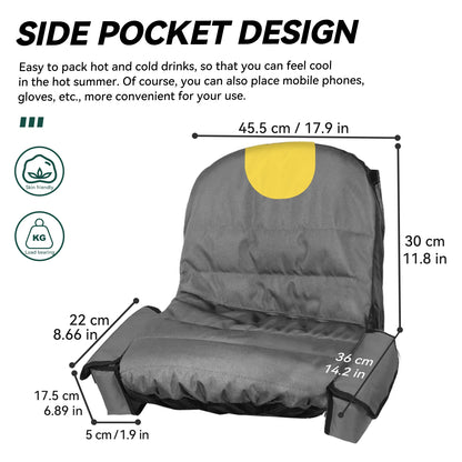 Waterproof Lawn Mower Seat Cover UV Resistant Tractor Protector + Pockets