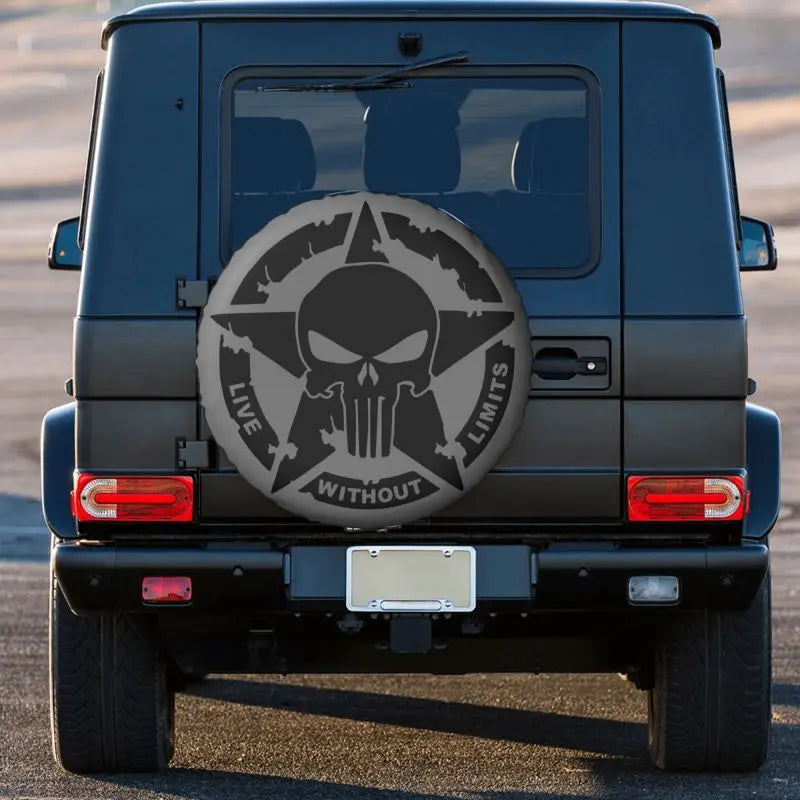 Military Tactical Skull Star Spare Tire Cover Dust-Proof Wheel Tire Cover Protector for Jeep SUV RV Trailer Car 14 15 16 17 Inch-EXPROTAS