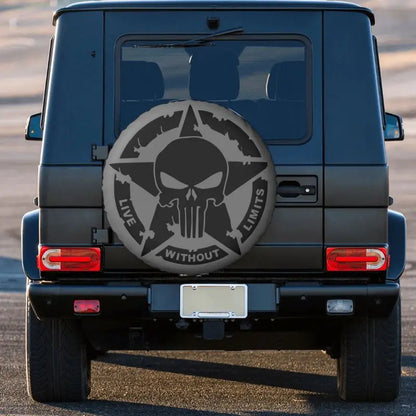 Military Tactical Skull Star Spare Tire Cover Dust-Proof Wheel Tire Cover Protector for Jeep SUV RV Trailer Car 14 15 16 17 Inch-EXPROTAS