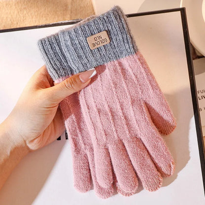 Touch Screen Gloves Winter Warm Knit Mittens Full Finger Wool for Men Women