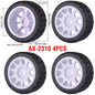 1/10 RC Wheels & Tires Set 12mm Hex On-Road Drift/Rally for Tamiya TT-02 Compatible Chassis