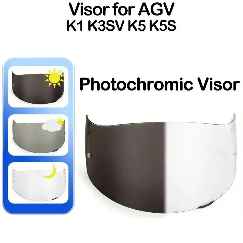 Photochromic Visor for AGV K5 K5S K5-S K3SV K3-SV K1 Helmet Glasses Screen Shield Windshield Accessories Parts Autochromic Lens-EXPROTAS