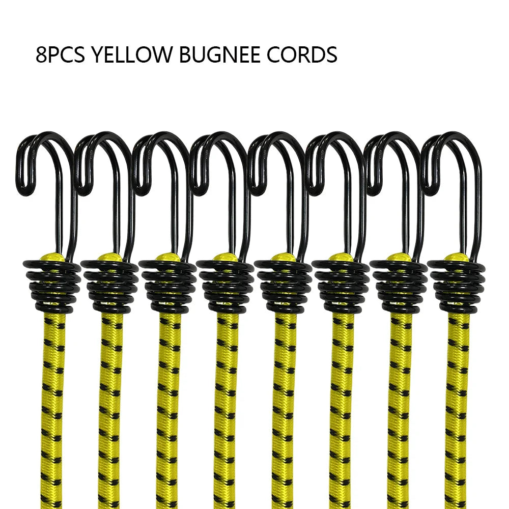8Pcs 60cm Elastic Straps Bungee Cords with Hooks for Luggage Car Bike